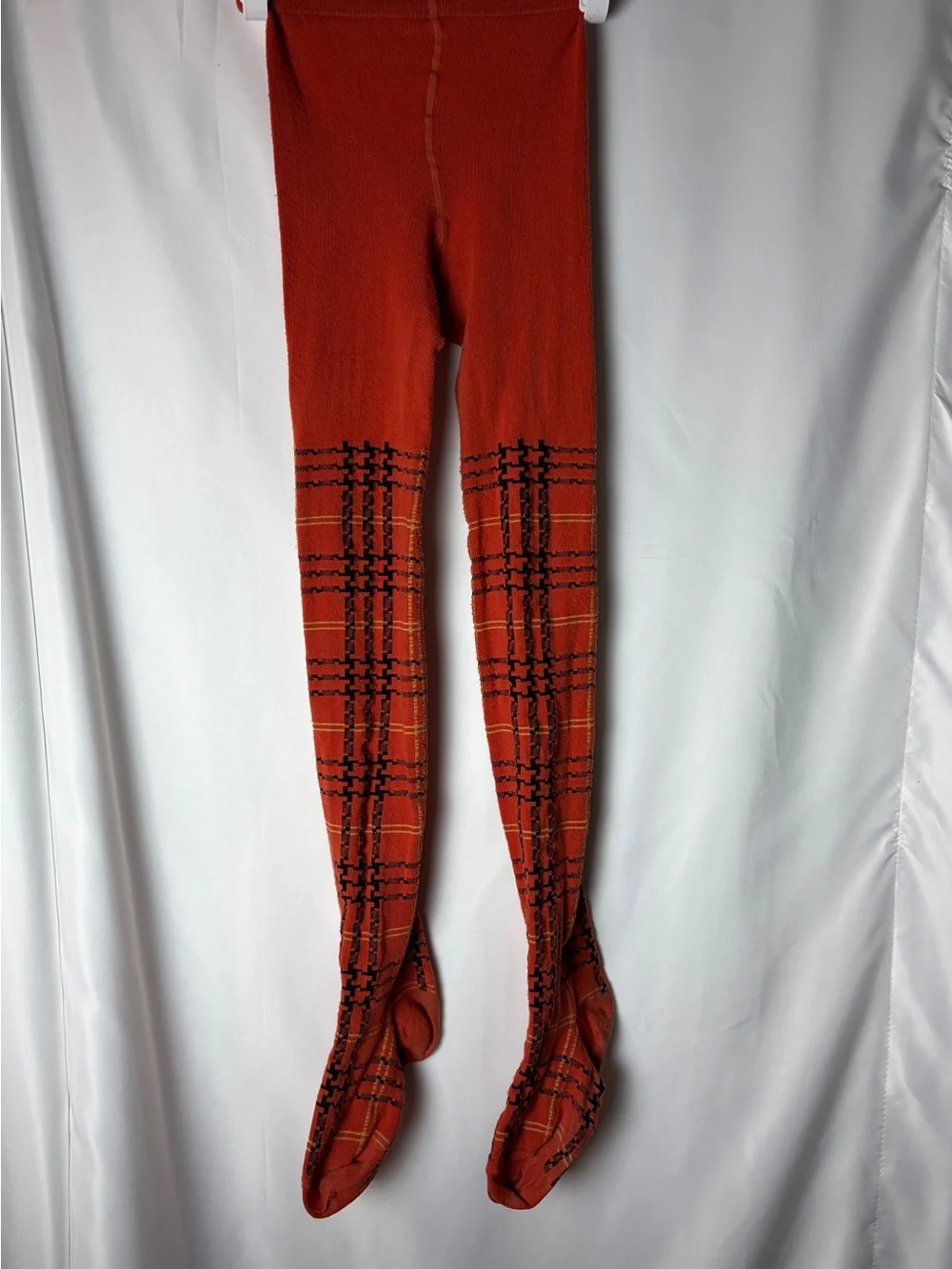 Falke Orange Plaid Women's Tights